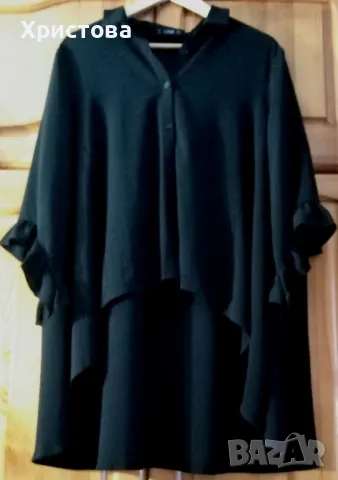 Черна асиметрична риза-туника SHEIN, XL