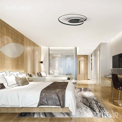 LED Плафониера 48W Черна Димиране Топло Бяла Светлина, снимка 6 - Лампи за таван - 41382424