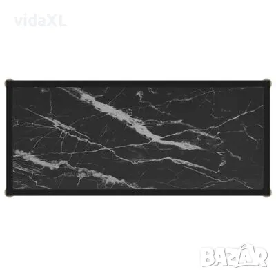 vidaXL Конзолна маса, черна, 80x35x75 cм, закалено стъкло(SKU:322834), снимка 2 - Маси - 49164722