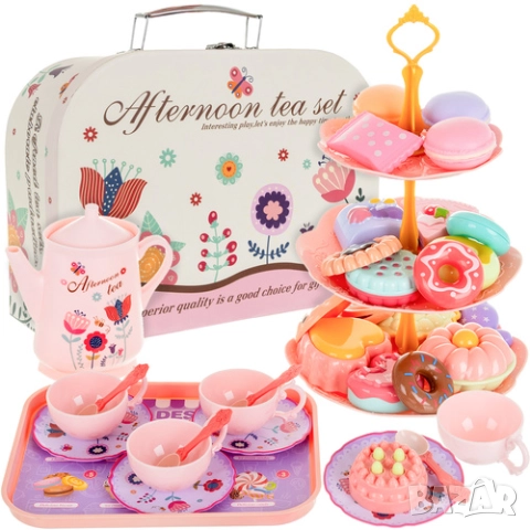 Детски комплект за чай в куфарче / Детски сервиз за чай за игра