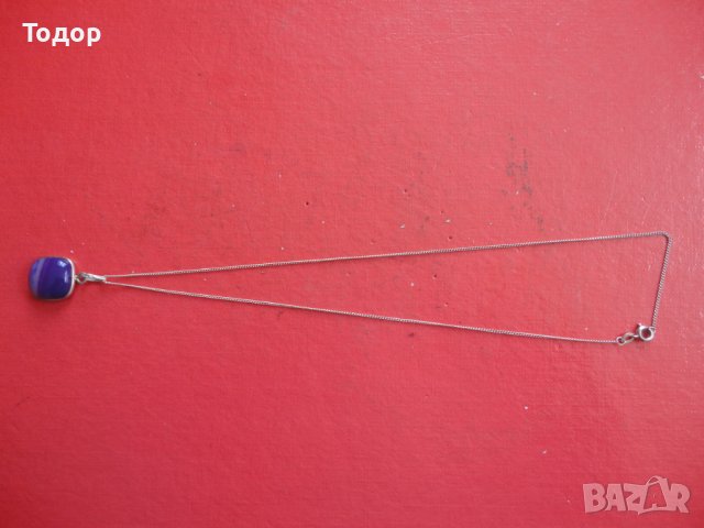 Невероятно сребърно колие с камък 925, снимка 7 - Колиета, медальони, синджири - 40698563