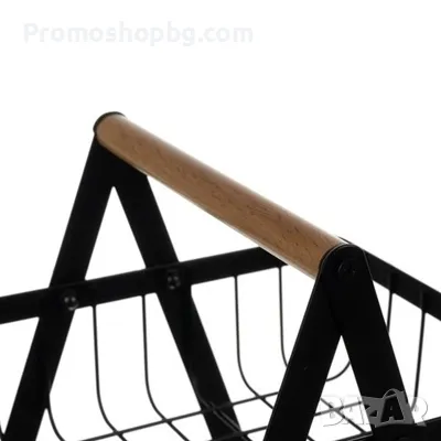 Двуетажна кошница за зеленчуци и плодове Ruhhy, метална, черна, снимка 7 - Аксесоари за кухня - 48772438