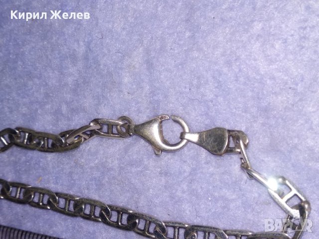 ЕЛЕГАНТНА СРЕБЪРНА ГРИВНА СРЕБРО 925 с БЯЛА ПОЗЛАТА ЗДРАВА МАЙСТОРСКА ВИНТИДЖ АРТ ПЛЕТКА 38537, снимка 10 - Гривни - 41638450