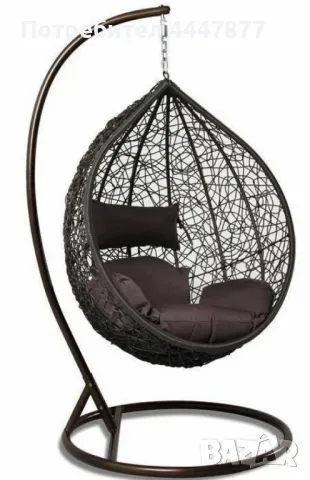 Градинска люлка от PVC ратан с метална конструкция, снимка 8 - Градински мебели, декорация  - 50210369