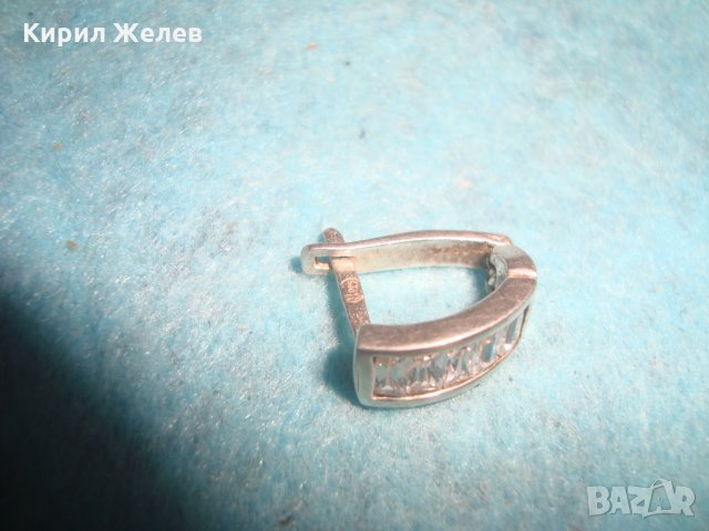 СТАРА СКЪПОЦЕННА СРЕБЪРНА ОБЕЦА СРЕБРО 925 - АНГЛИЯ с ФАСЕТ КРИСТАЛИ 25916, снимка 11 - Обеци - 35736256