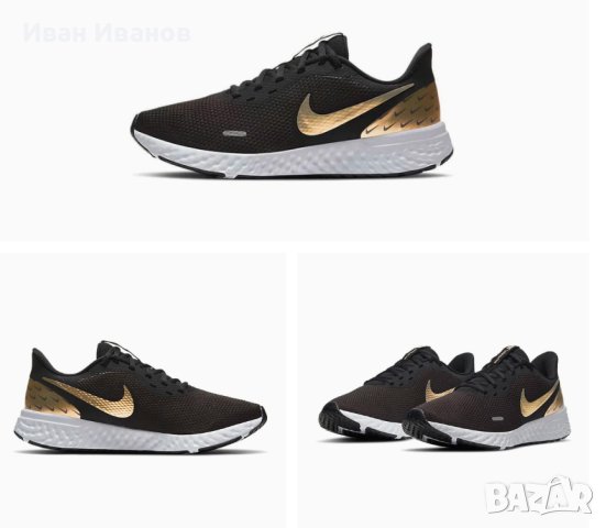 Nike Revolution 5 Premium 'Black Metallic Gold'  номер 37,5-38, снимка 2 - Маратонки - 40314591