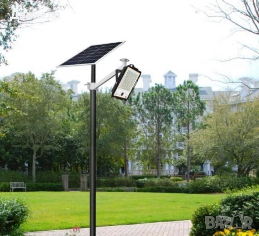 Мощен LED соларен прожектор с дистанционно, 300W, 236 LED,, снимка 2 - Лед осветление - 50680864