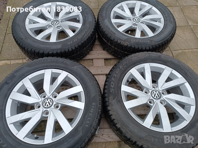 Лети джанти 16ки 5х112 VW + зимни гуми 215/60/16 Pirelli, снимка 3 - Гуми и джанти - 52816609