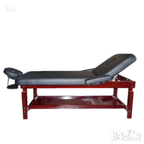 Стационарно дървено легло за масаж и козметика 309, Черно/Бежово, снимка 8 - Кушетки - 41598832