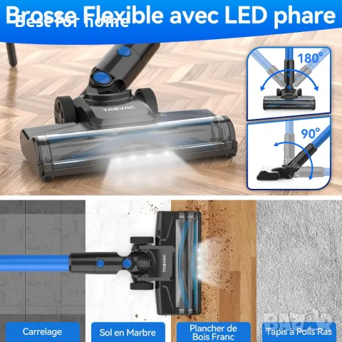 TASVAC V50 Безжична мощна прахосмукачка 200W, снимка 7 - Прахосмукачки - 49972891