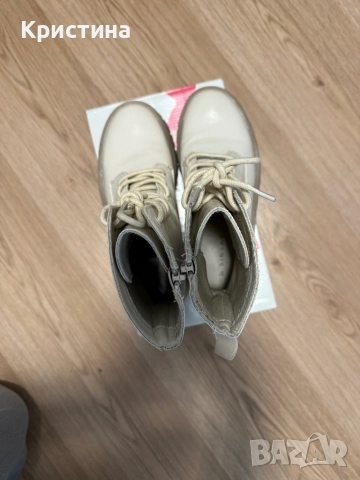 Бежови боти , снимка 2 - Дамски боти - 52777413