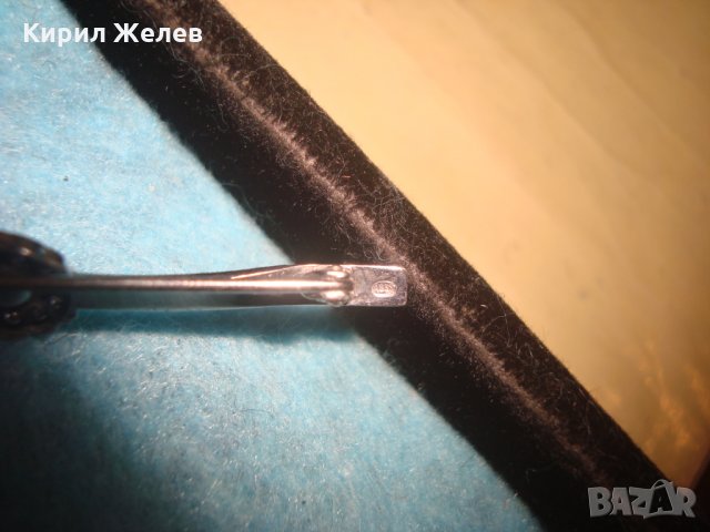 СТАРА СКЪПОЦЕННА СРЕБЪРНА АРТ ДЕКО БРОШКА СРЕБРО 835 с МАРКАЗИТИ МАЙСТОРСКА ИЗРАБОТКА 25797, снимка 7 - Антикварни и старинни предмети - 35805721
