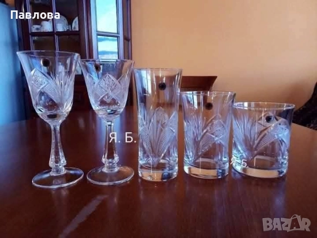 Кристални чаши серия,, Зорница ", снимка 2 - Чаши - 51863327
