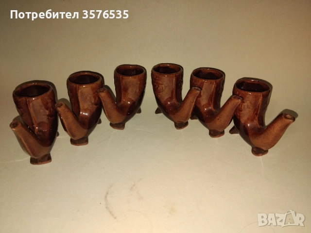 Винтидж чаши за ракия „Ритони“ – комплект 6 броя(Модел „Ханска шатра“)