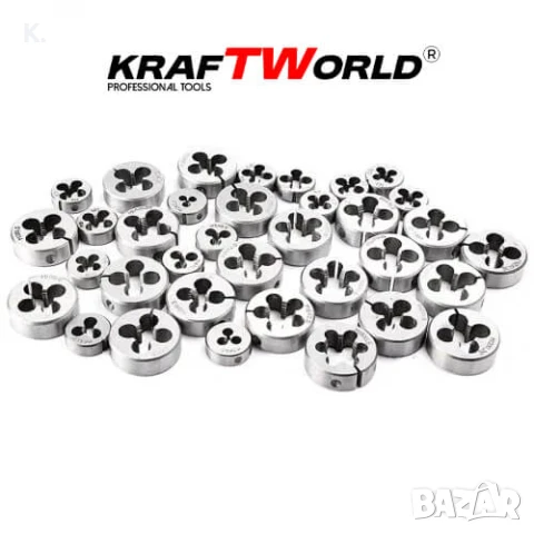 Комплект 110 части за резба KraftWorld | Метчици и плашки в куфар, снимка 9 - Куфари с инструменти - 51066071