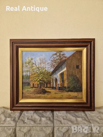 Уникална антикварна авторска майсторска картина масло върху платно 