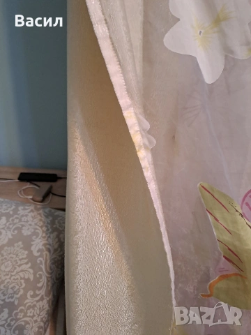 Плътна завеса с тънка декорация 3.45 на 2.47 см, снимка 4 - Пердета и завеси - 53611237
