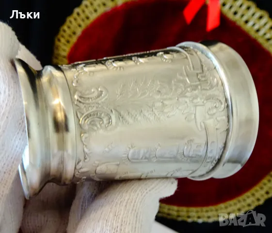 Чаша от калай,шот,немски гербове. , снимка 6 - Антикварни и старинни предмети - 48042443