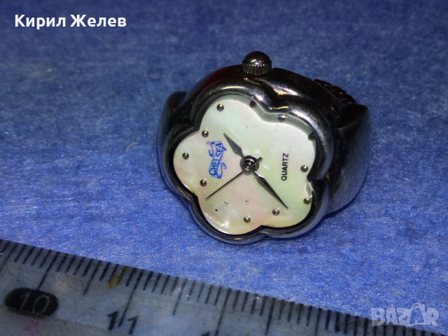 CHELSEA Elegans QUARTZ Japan movt СРЕБЪРЕН ПРЪСТЕН ЧАСОВНИК РАЗТЕГЛИВ с КАСА от СРЕБРО 925 27626, снимка 2 - Пръстени - 44661610