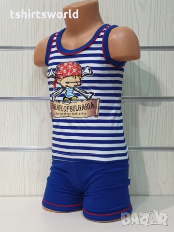 Ново детско моряшко комплектче с трансферен печат Пират, 12-18 месеца, снимка 7 - Комплекти за бебе - 33839193