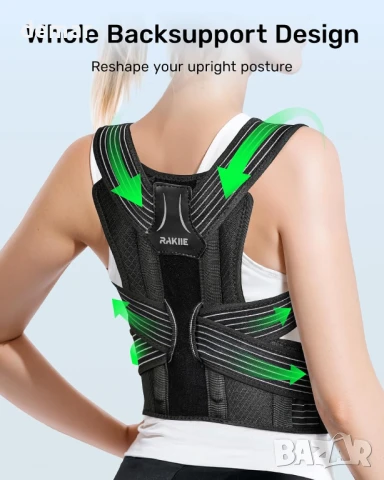 Коректор за стойка Rakiie за жени и мъже, подобрена ортеза за гръб, сива, размер XL, снимка 3 - Ортези и протези - 50455305