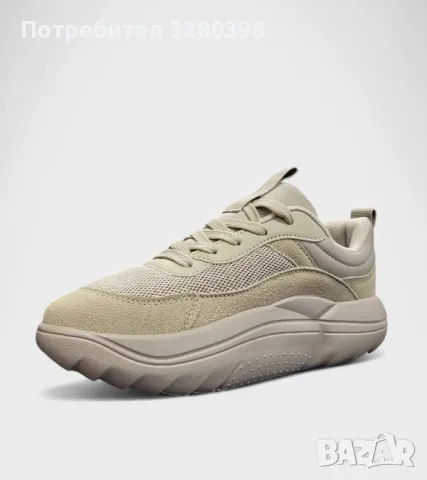 Олекотени дамски маратонки с анатомично ходило в бежов цвят. , снимка 2 - Маратонки - 49168154