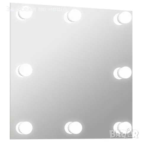 Стенно огледало с LED лампи, квадратно, стъкло, снимка 7 - Огледала - 47826970