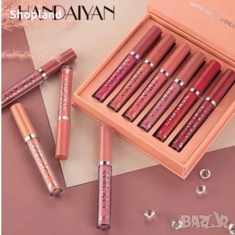 Комплект матови червила Handaiyan - 6 броя, снимка 5 - Декоративна козметика - 41976376