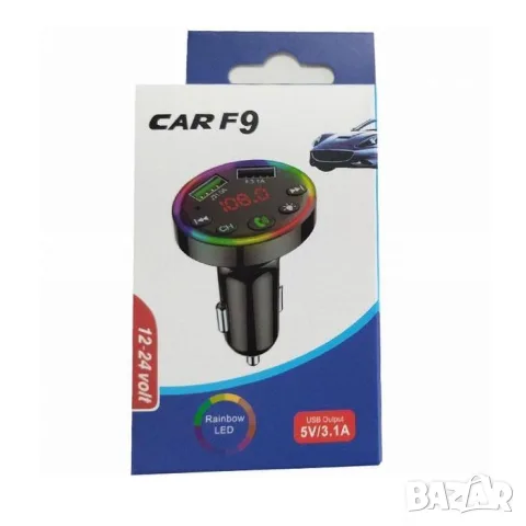 FM трансмитер 12V/24V с Bluetooth 2 USB и 7-цветна LED светлина, снимка 3 - Аксесоари и консумативи - 55865657