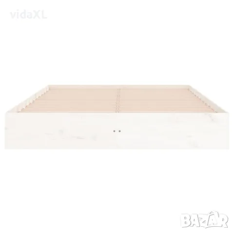 vidaXL Рамка за легло, бяла, бор дърво масив, 160х200 см, снимка 5 - Спални и легла - 56147940