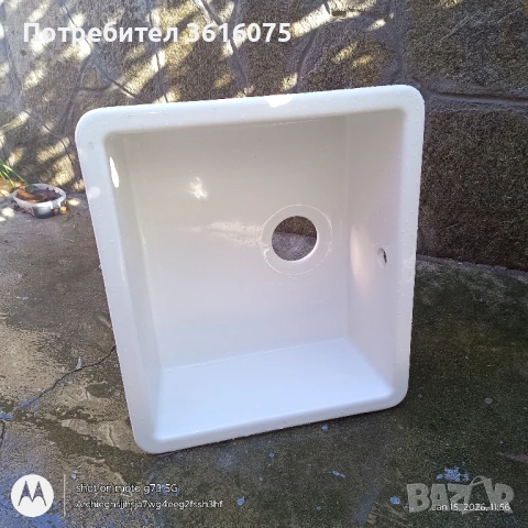 КУХНЕНСКА МИВКА IKEA HAVSEN - БЯЛ КЕРАМИЧЕН ГЛАНЦ, снимка 4 - Мивки - 53114680