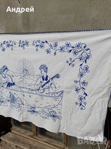 Старинен бродиран ковьор,покривка за стена #206, снимка 4 - Антикварни и старинни предмети - 39803331