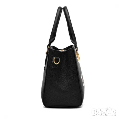 Дамска чанта Flowers Black, снимка 7 - Чанти - 47924939