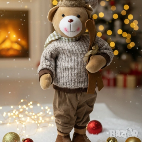 Стоящо коледно мече със ски – мигновен уют и празнично настроение във всеки дом, снимка 6 - Други стоки за дома - 52134319