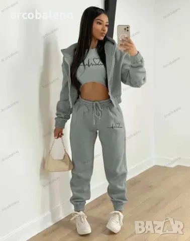 Дамски моден есенно-зимен комплект от три части, 10цвята , снимка 15 - Комплекти - 47636847