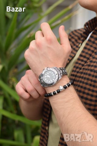 Нов Метален Мъжки Часовник с Гривна в комплект качествени аксесоари аксесоар 