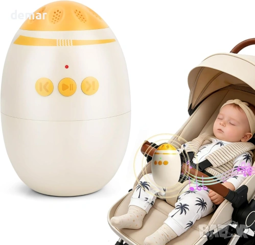 Акумулаторен уред за люлеене на бебешка количка с 11 природни звука