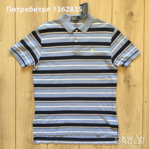 НОВА 100 % оригинална памучна синя тениска с яка POLO RALPH LAUREN размер M от САЩ, снимка 5 - Тениски - 41419606