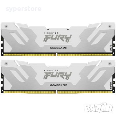 RAM Памет за настолен компютър Kingston 32GB 6400MT/s DDR5 CL32 DIMM FURY Renegade RGB White XMP SS3