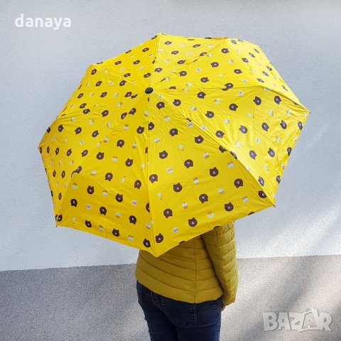 2433 Сгъваем автоматичен чадър на мечета с UV защита, снимка 12 - Други - 34235527