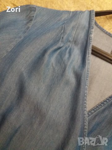 Дънкова рокля тип "прегърни ме" - ХЛ/2ХЛ размер , снимка 2 - Рокли - 41962987