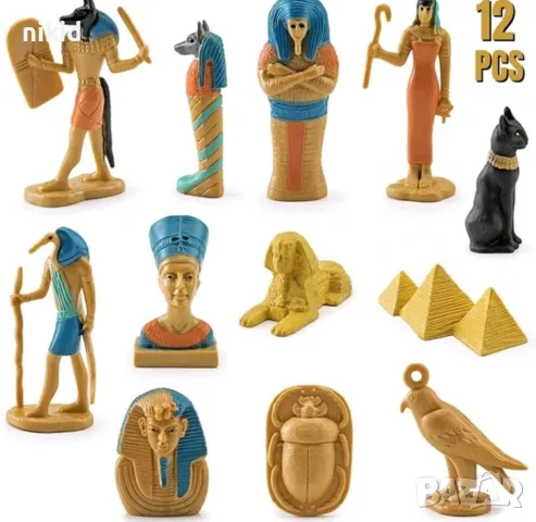 12 бр Египет египетски фигурки пирамиди фигурка топер играчки топер за игра и украса торта