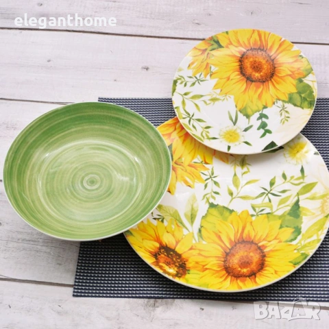Порцеланов сервиз за хранене - 18 части СЛЪНЧОГЛЕДИ