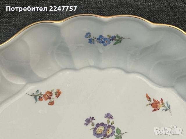Овално плато порцелан Meissen, снимка 3 - Антикварни и старинни предмети - 51522467