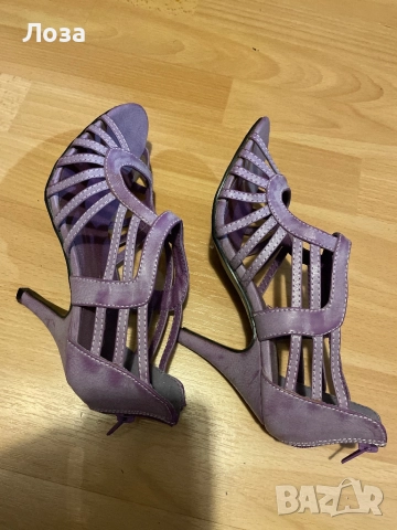 Дамски обувки лилав цвят - промазан, снимка 4 - Дамски обувки на ток - 52858846