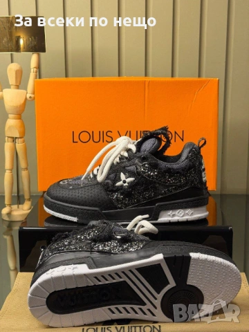 Louis Vuitton Дамски Черни Блестящи Маратонки👟Дамски Спортни Обувки Луис Витон Код E1247, снимка 3 - Маратонки - 53755184