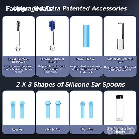 Нов Комплект за отстраняване на ушна с камера черни точки отоскоп, снимка 4 - Други - 42020235