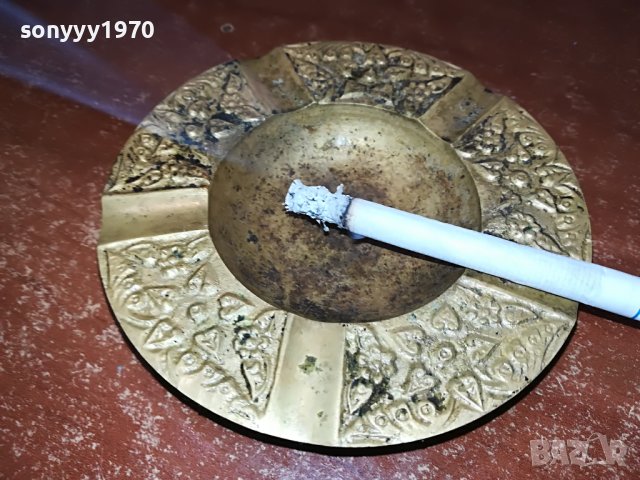 пепелник мед/месинг 11см- внос холандия 1003231637, снимка 8 - Антикварни и старинни предмети - 39952113