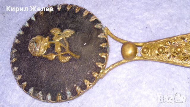 СТАРИННО РУСКО КРИСТАЛНО ОГЛЕДАЛЦЕ БРОНЗ ФИЛИГРАН РЕТРО ОРНАМЕНТИКА ПОЗЛАТА 34022, снимка 6 - Антикварни и старинни предмети - 38892177