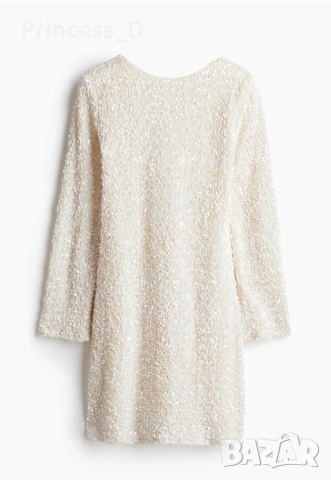 Рокля с пайети в екрю